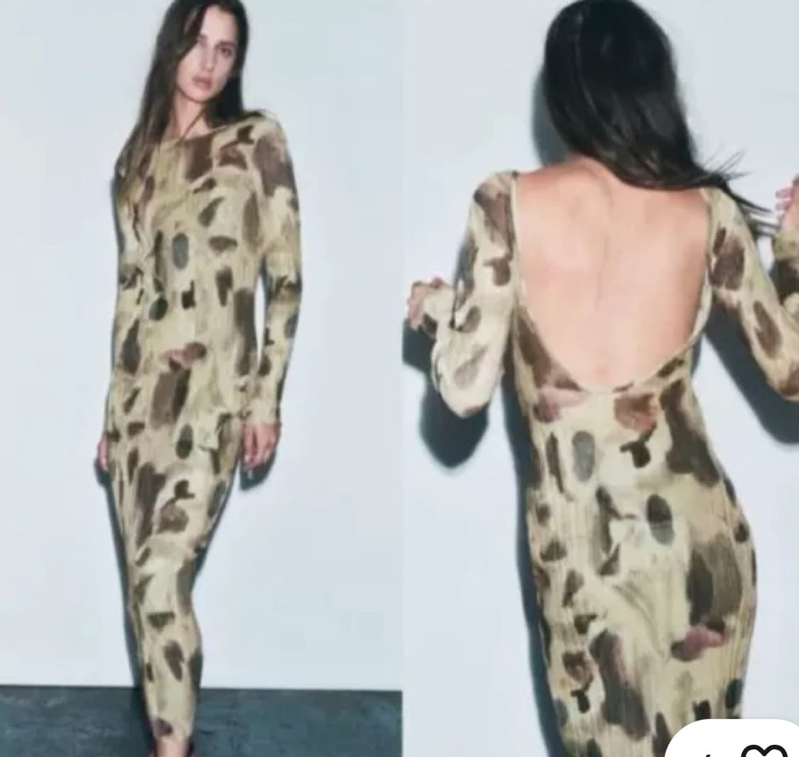 자라 시스루 플리츠 튤 롱 드레스 S 새상품 상품이미지4