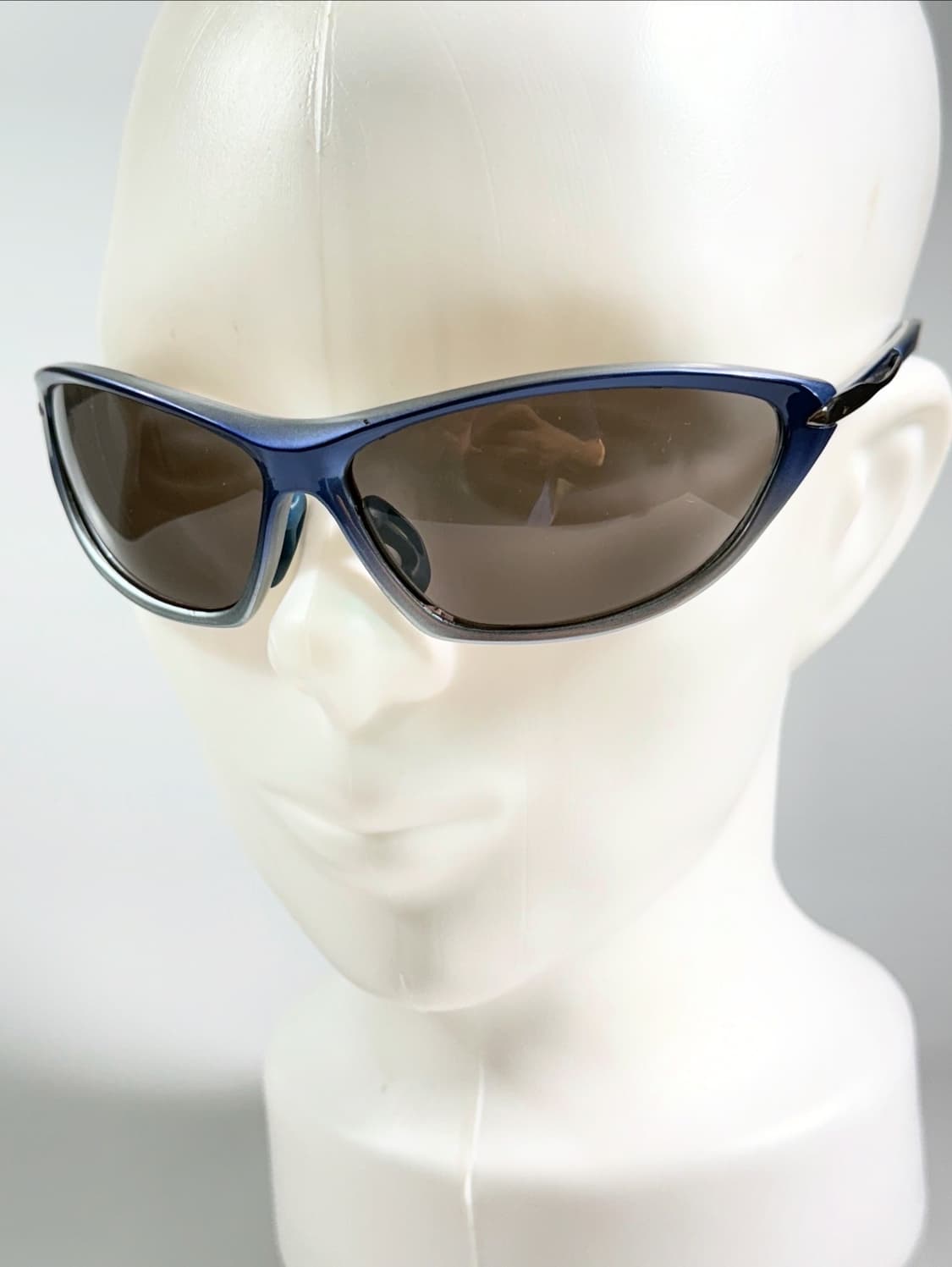 90s HAGA EYEWEAR 실버 블루 스퀘어 빈티지 선글라스 상품이미지7