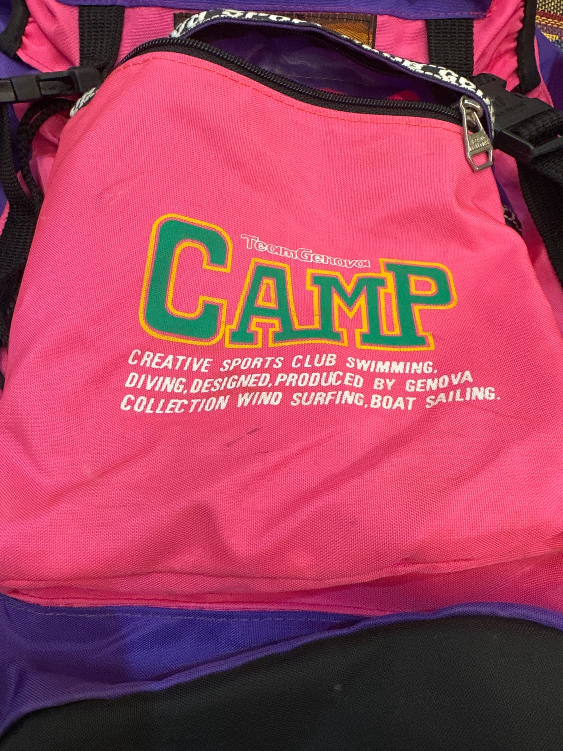 제노바 올드스쿨 캠핑 백팩 형광 핑크 상품이미지10