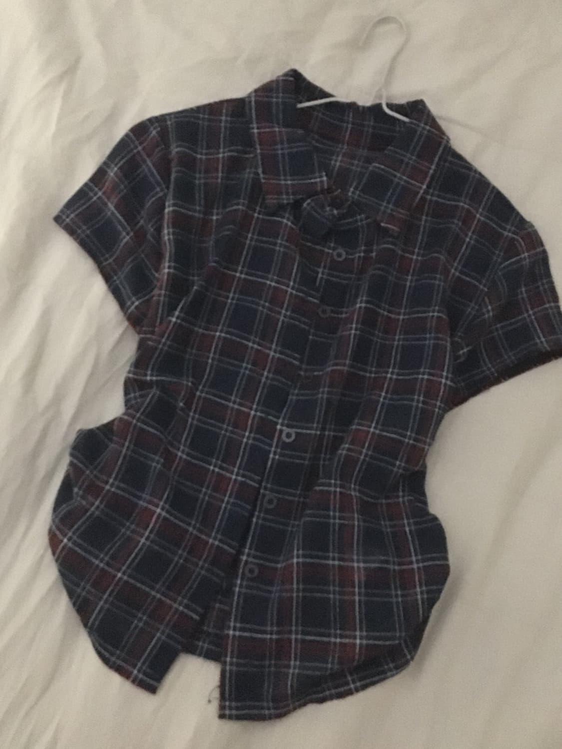 빈티지 체크 셔츠 반팔 상품이미지1