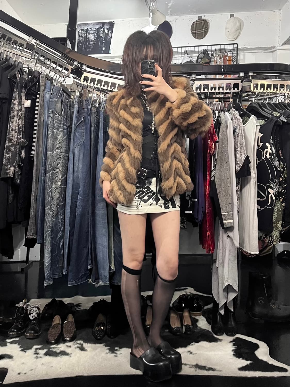 브라운 토끼퍼 자켓 상품이미지1