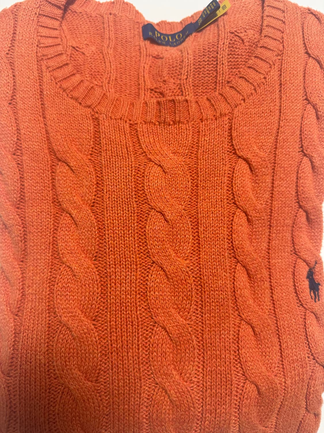 폴로 랄프로렌 케이블 니트 오렌지 XL 상품이미지1