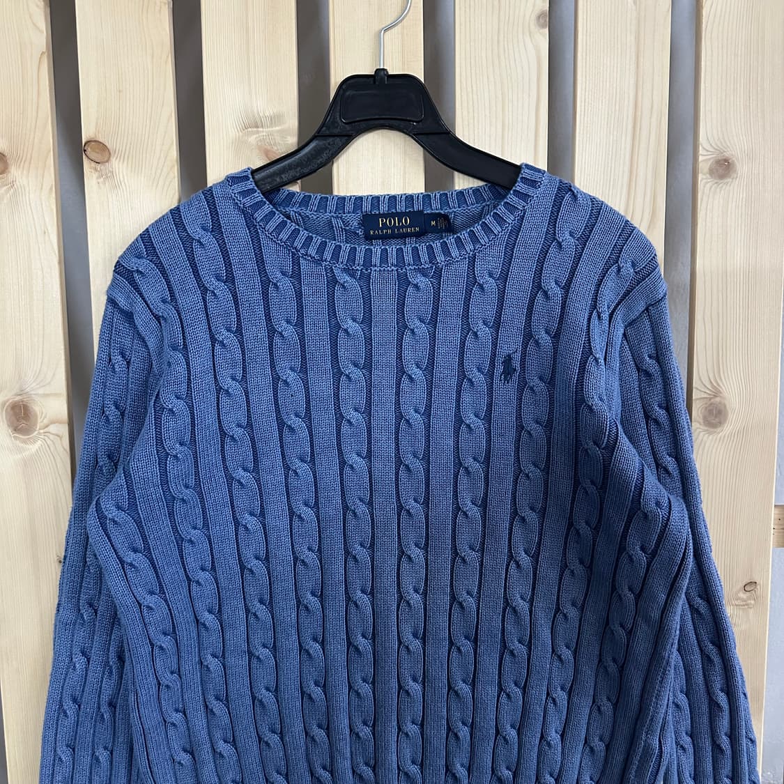 (M) 폴로 랄프로렌 블루 케이블 니트 스웨터 상품이미지3