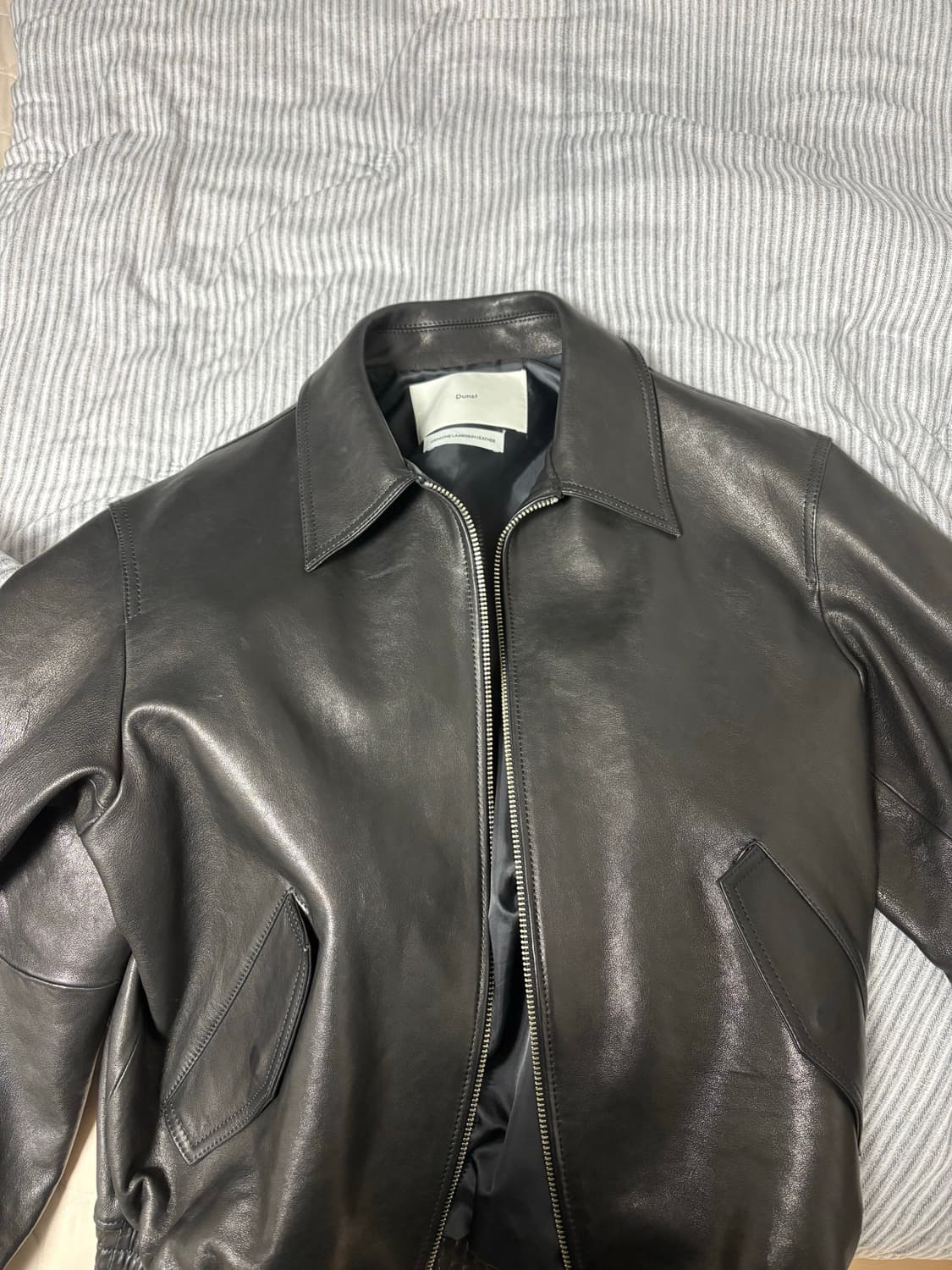 던스트 유니섹스 이탈리안 램스킨 레더 블루종 블랙 XL 상품이미지2