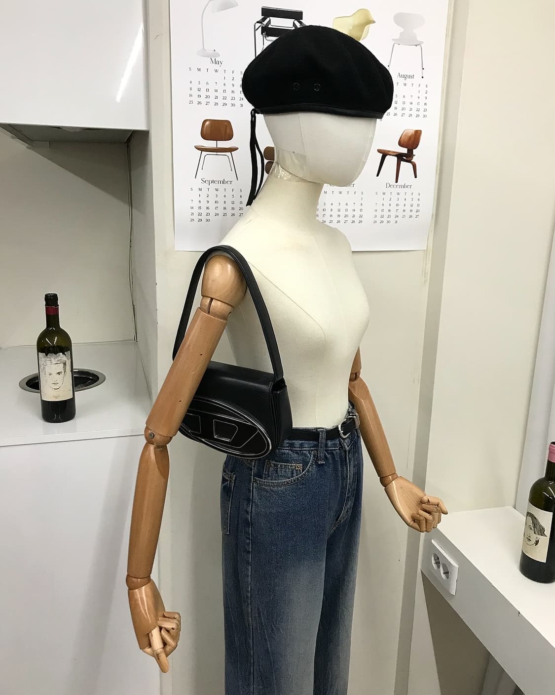 디젤 숄더백 인 나파 레더 블랙 상품이미지9