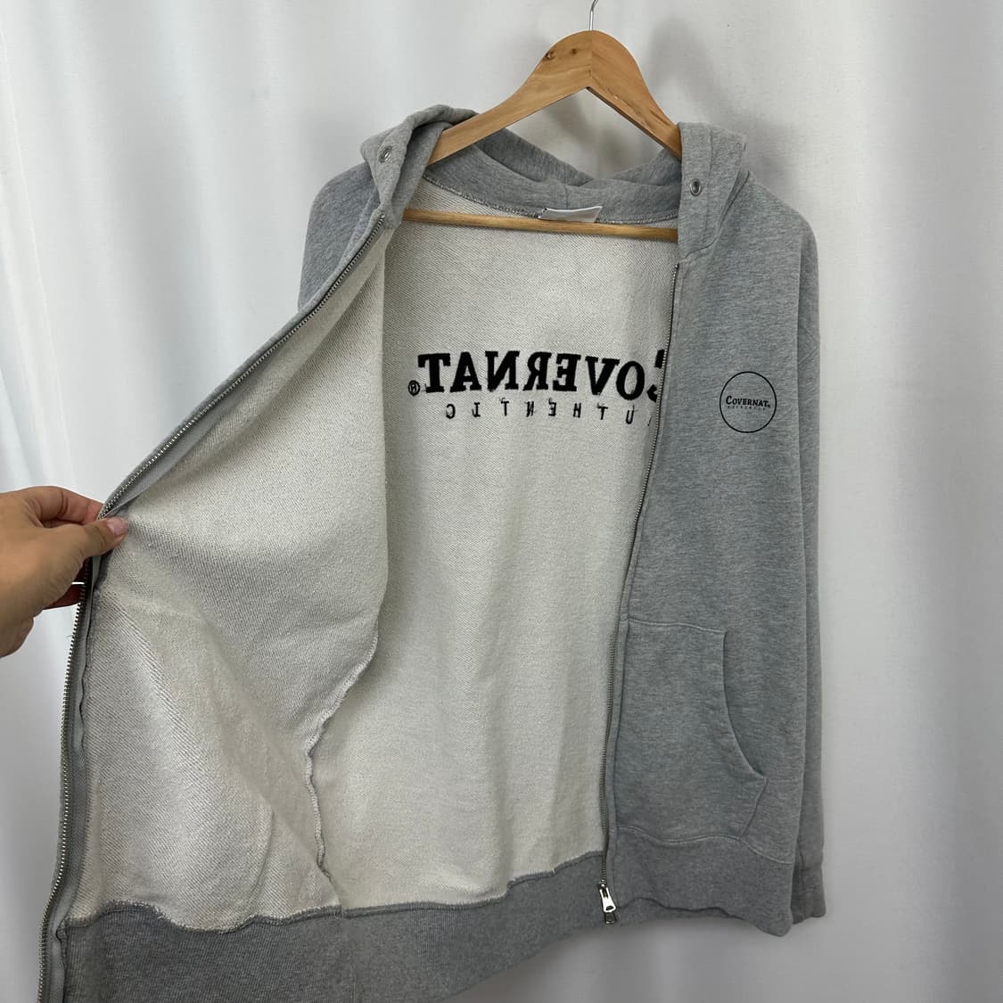커버낫 남성 후드집업 그레이 L  100 상품이미지5
