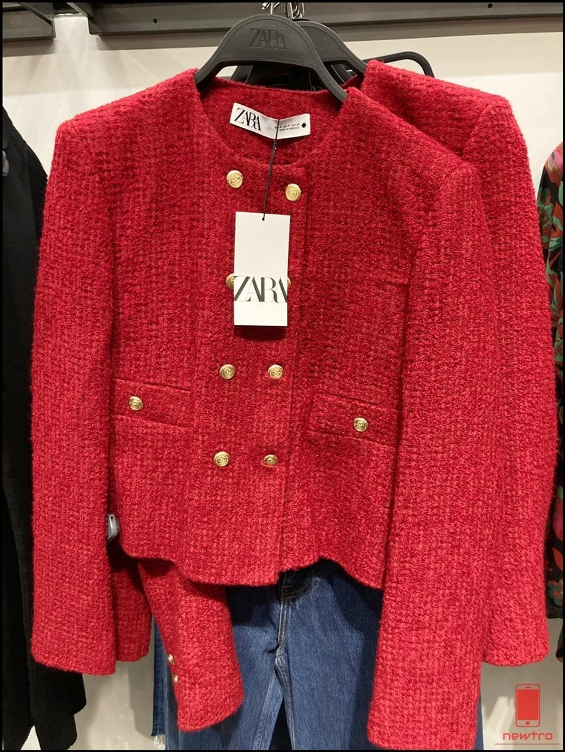 자라 레드트위드자켓 L사이즈 상품이미지1