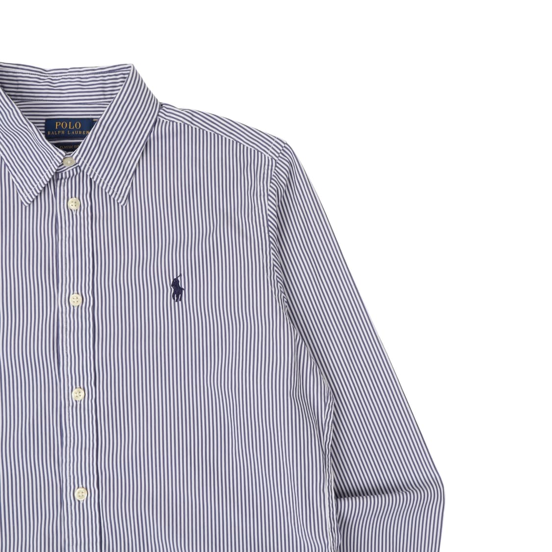 폴로 랄프로렌 QR 블루 스트라이프 클래식핏 셔츠 상품이미지4