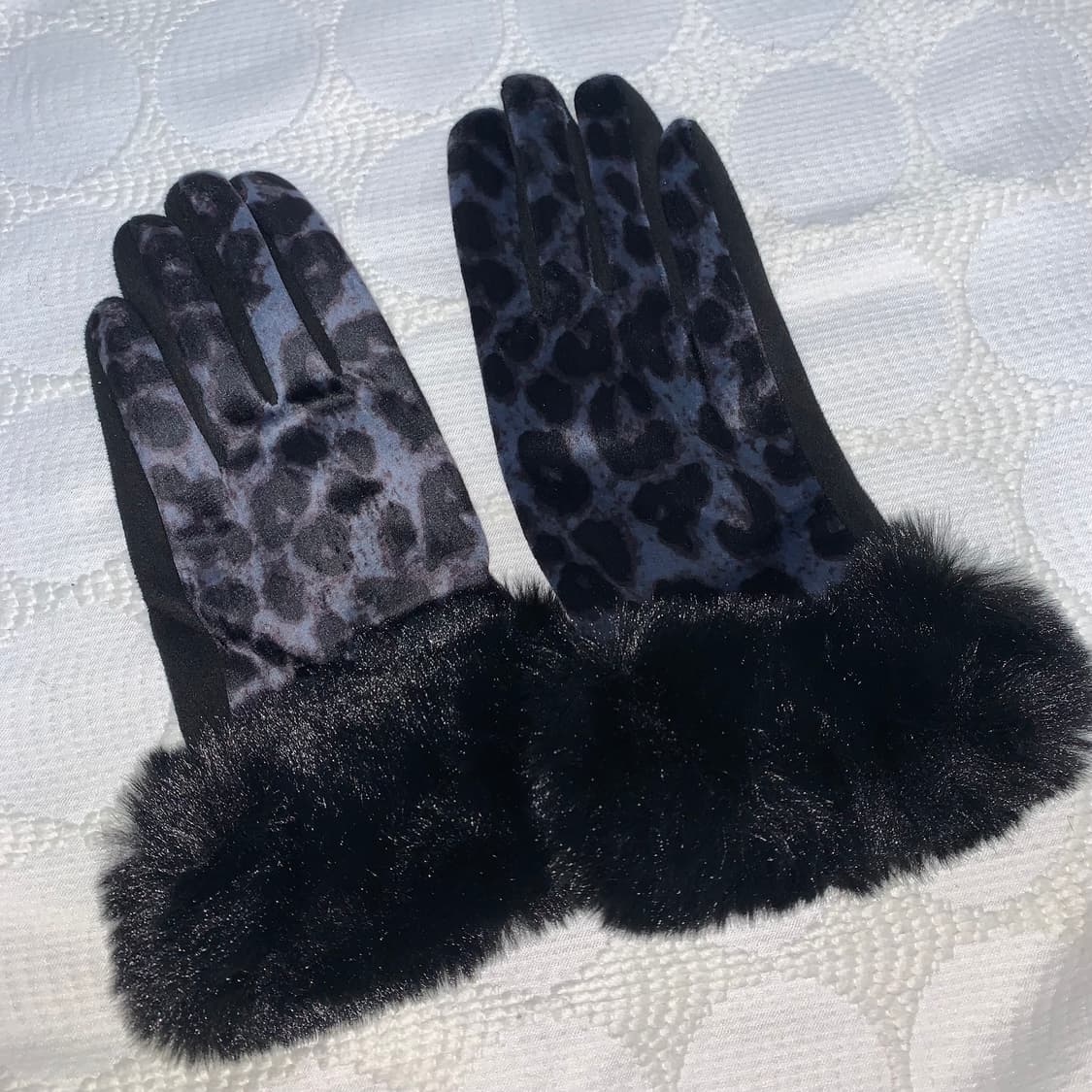 레오파드 벨벳 장갑 상품이미지5