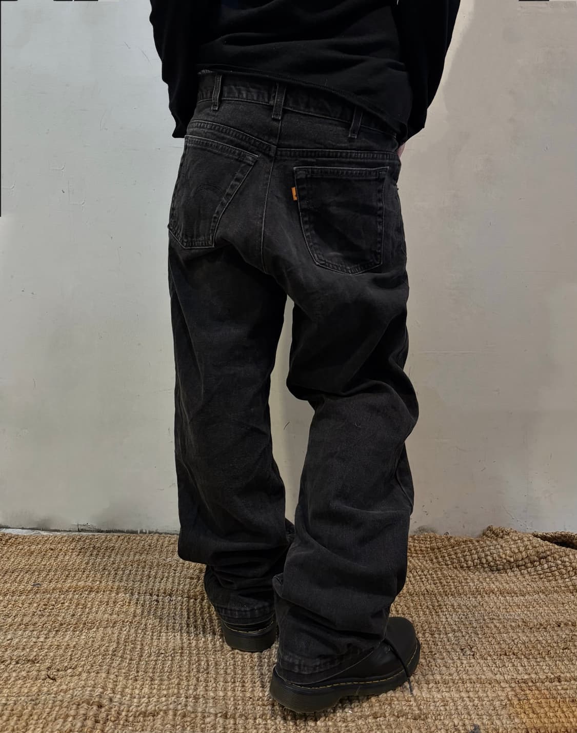 80s LEVIS 501 orange tab black denim pan 상품이미지2