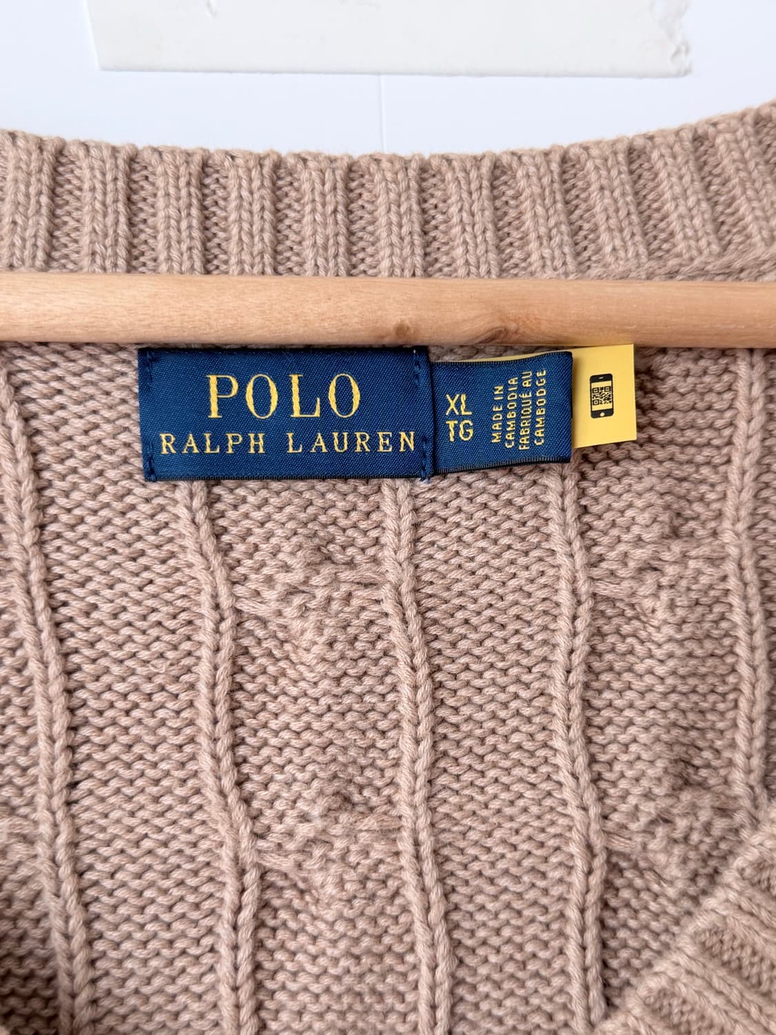 Polo 폴로 랄프로렌 꽈배기 니트 조끼 XL 베이지 상품이미지2