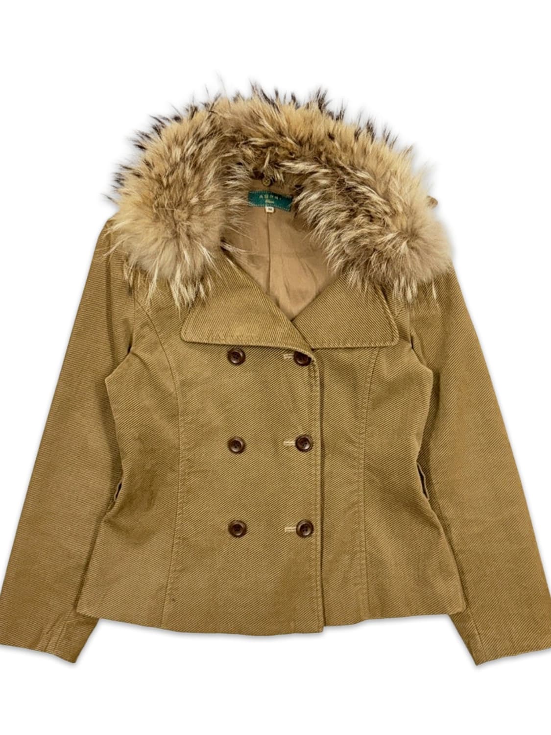 빈티지 ASPRI 라이트 브라운 더블 하프 코트 상품이미지1