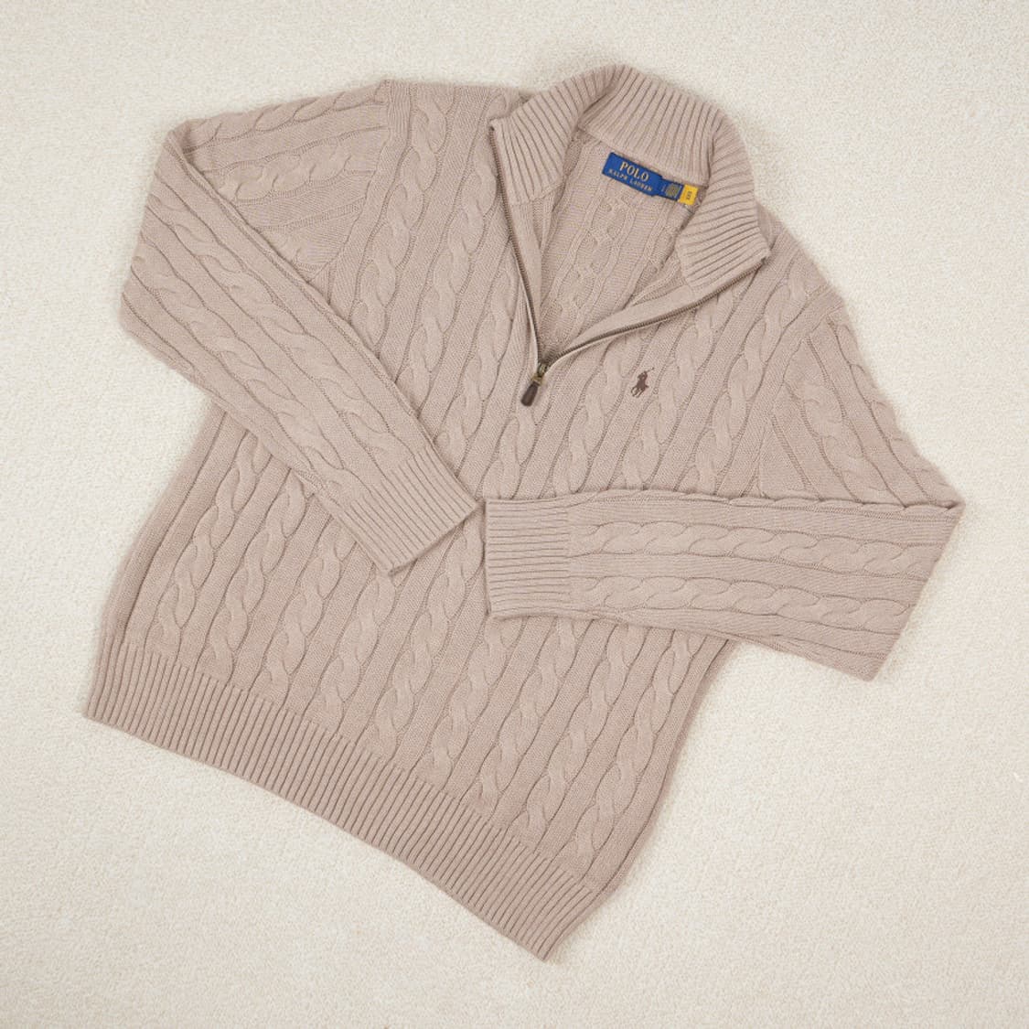 폴로 랄프로렌 꽈배기 반집업 니트 상품이미지4