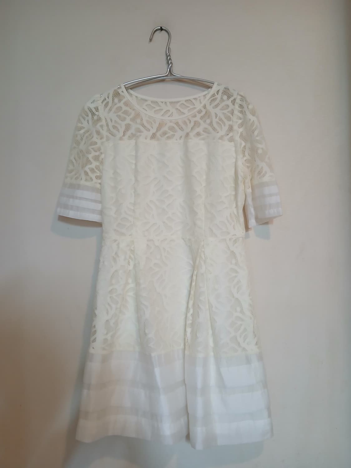 셀프 웨딩 하객룩 레이스 드레스 홀복 체크 자카드 정장 원피스 데이트룩 상품이미지1