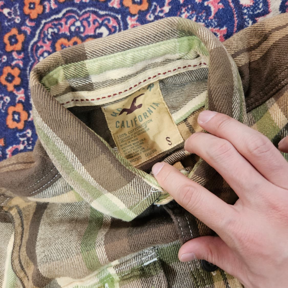 홀리스터 브라운 플란넬 체크 셔츠 S 상품이미지6