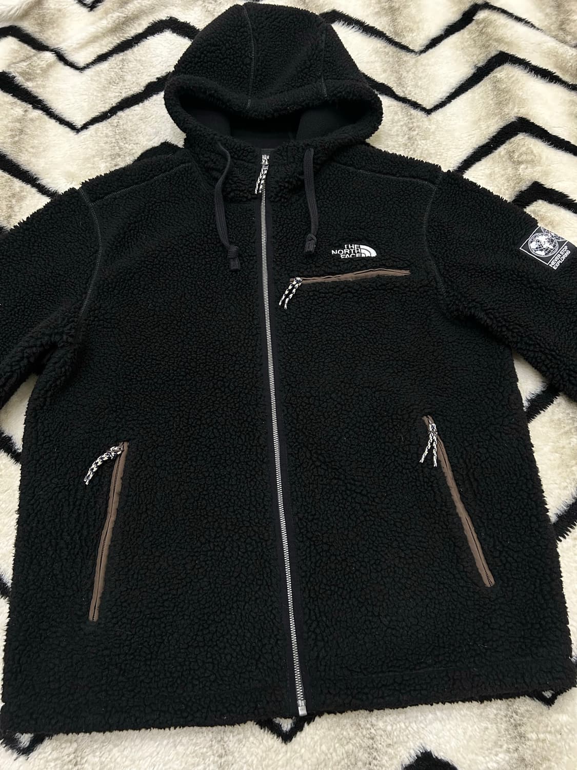 [XL]노스페이스 플리스 후드 자켓/블랙 상품이미지3