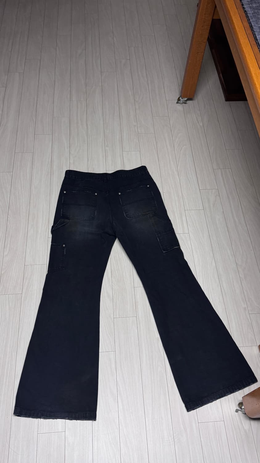 [2]프로토콜인덱스 카펜터 플레어 팬츠 블랙 상품이미지3