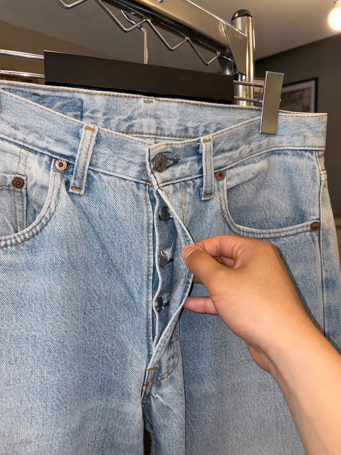 90’s Levi’s 501 USA denim hard washed 상품이미지6