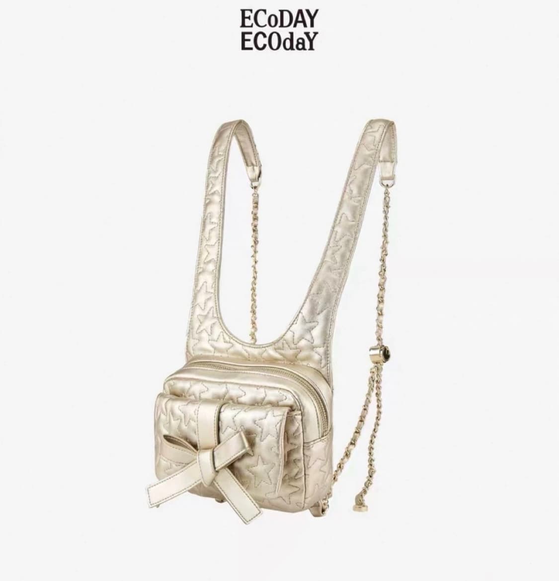 ECODAY 리본 체인 숄더 백팩 상품이미지1
