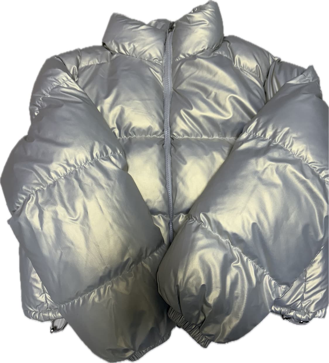 비터셀즈 글로시 크롭 푸퍼 패딩 자켓 실버 상품이미지3