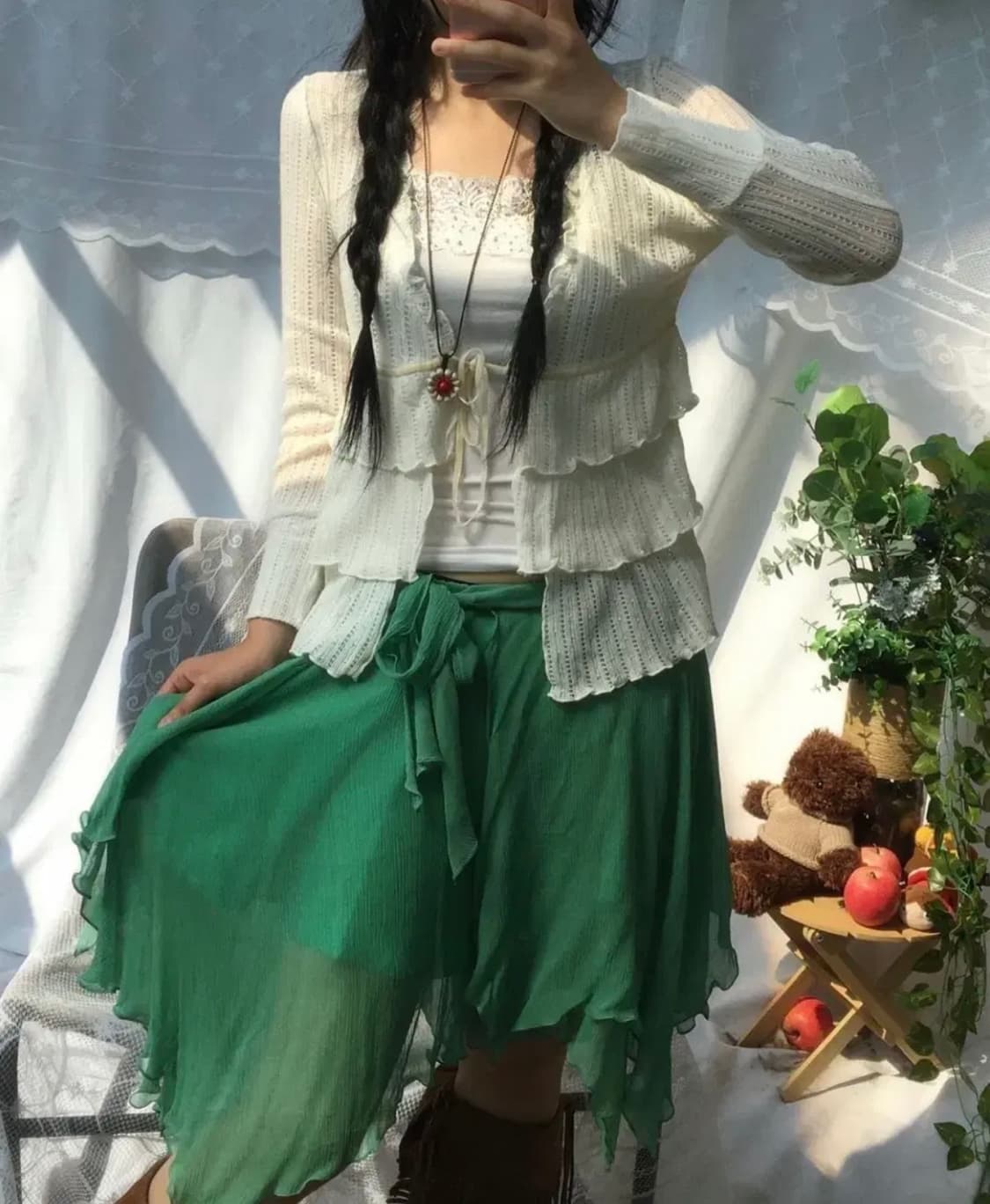 빈티지 페어리 언발란스 스커트 상품이미지2