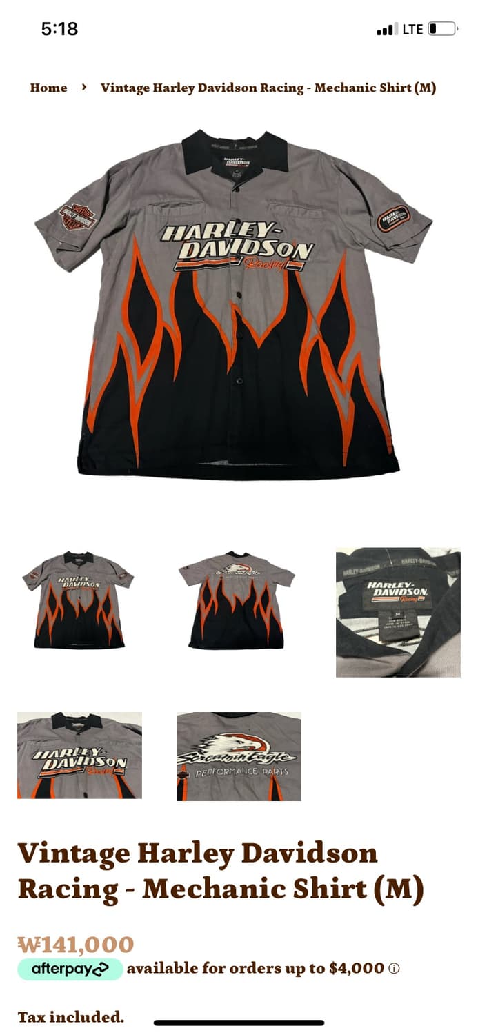Harley Davidson 할리데이비슨 레이싱 플레임 반팔 셔츠(오버) 상품이미지8