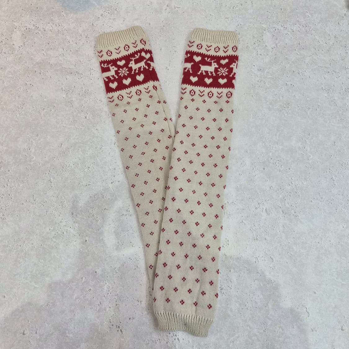 노르딕 하트 사슴 니트 레그워머 상품이미지1