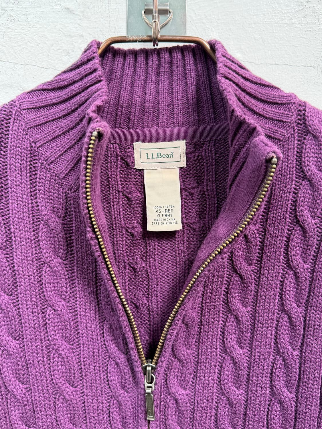 L.L.Bean 퍼플 코튼 니트 집업 XS 상품이미지2
