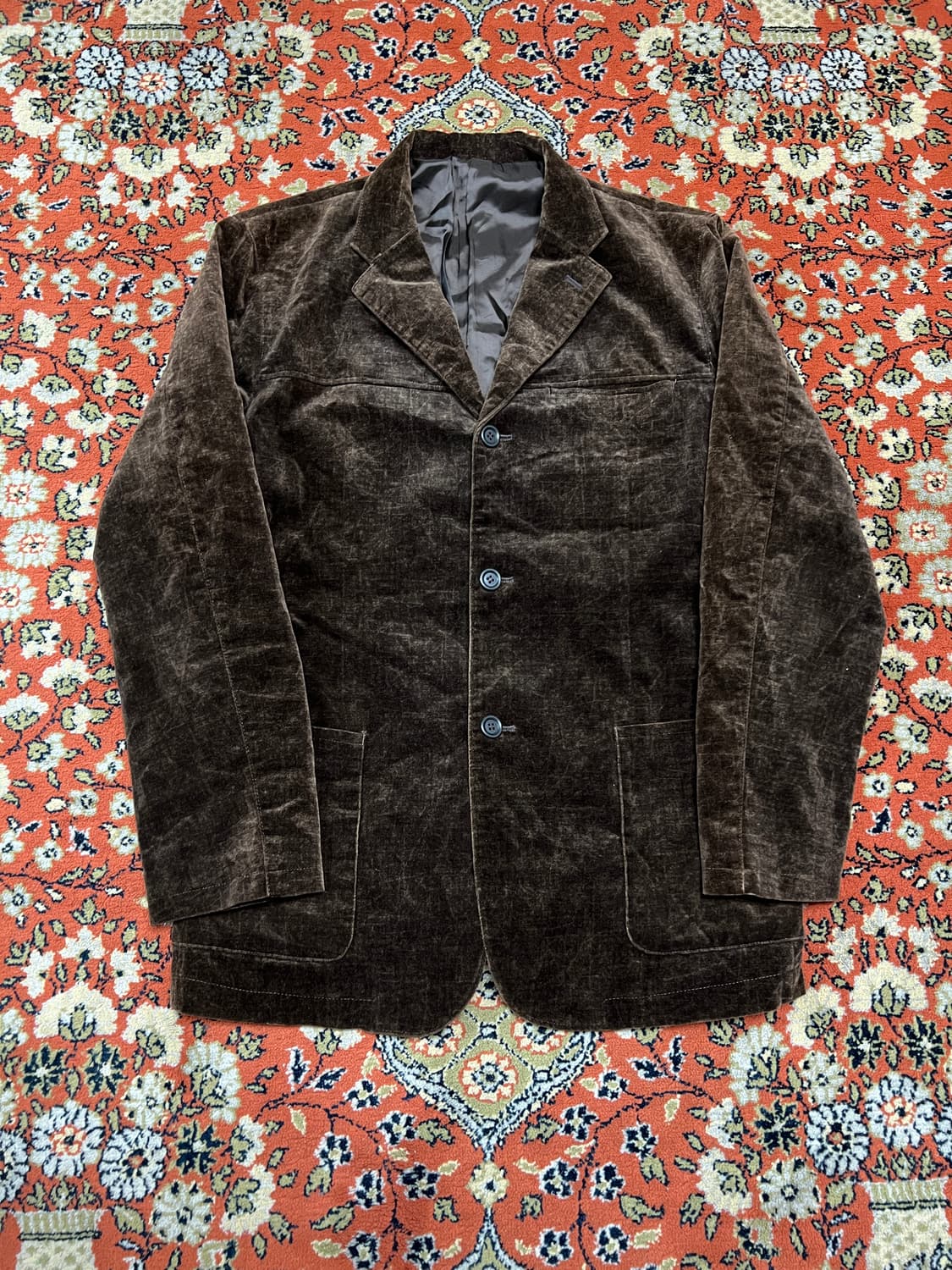 [L] JPN RDE 빈티지 브라운 벨벳 블레이저 상품이미지1