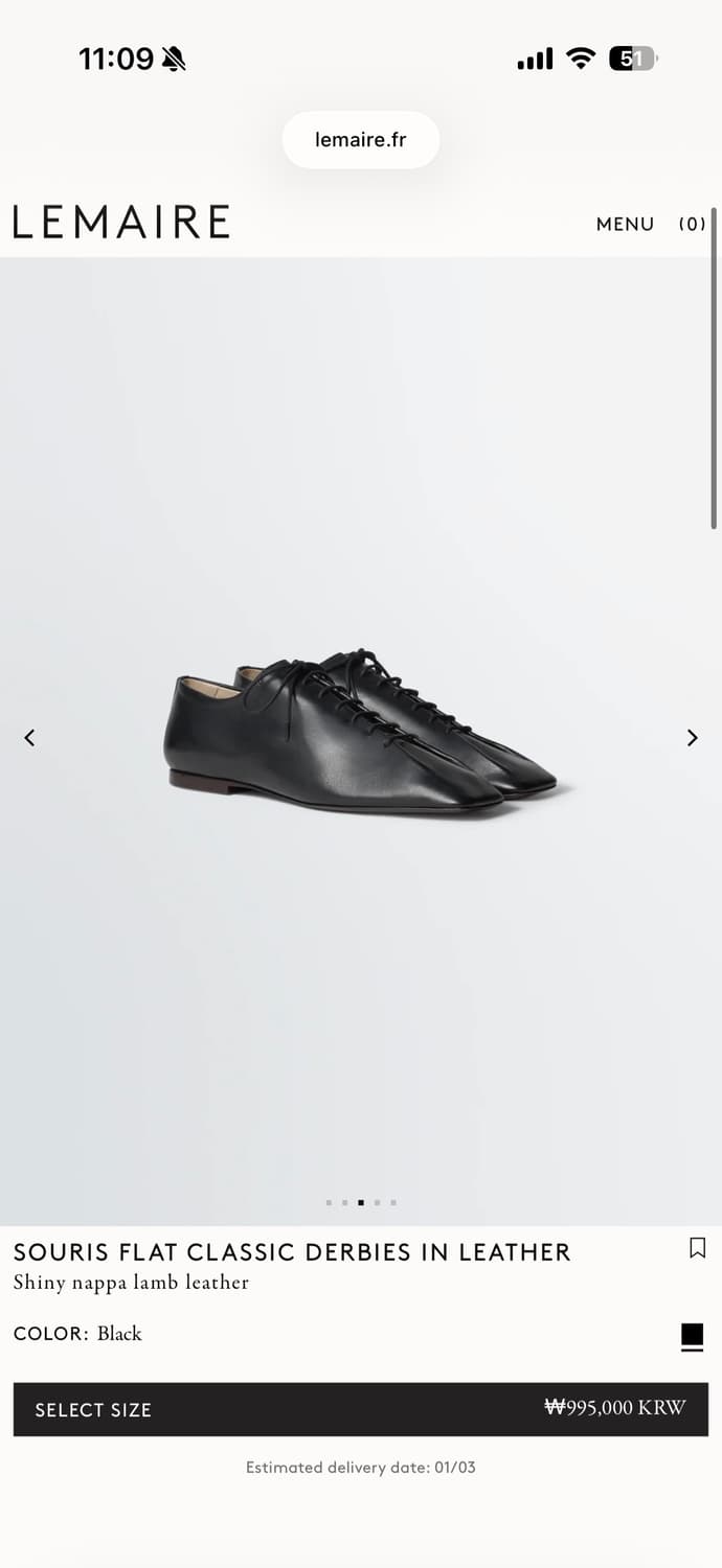 르메르 SOURIS FLAT CLASSIC DERBIES 더비슈즈(37) 상품이미지8