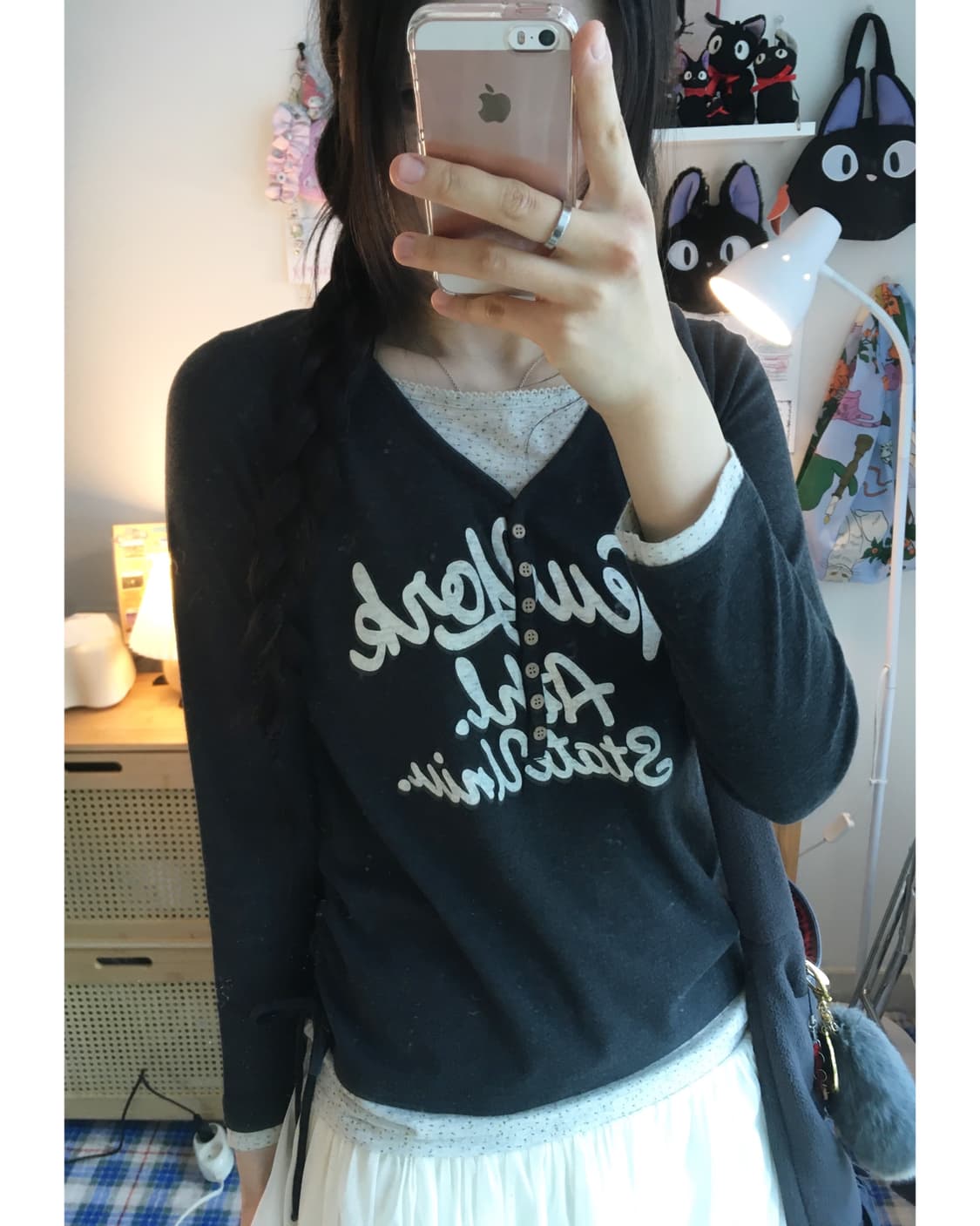 vintage side string long sleeve charcoal 상품이미지3