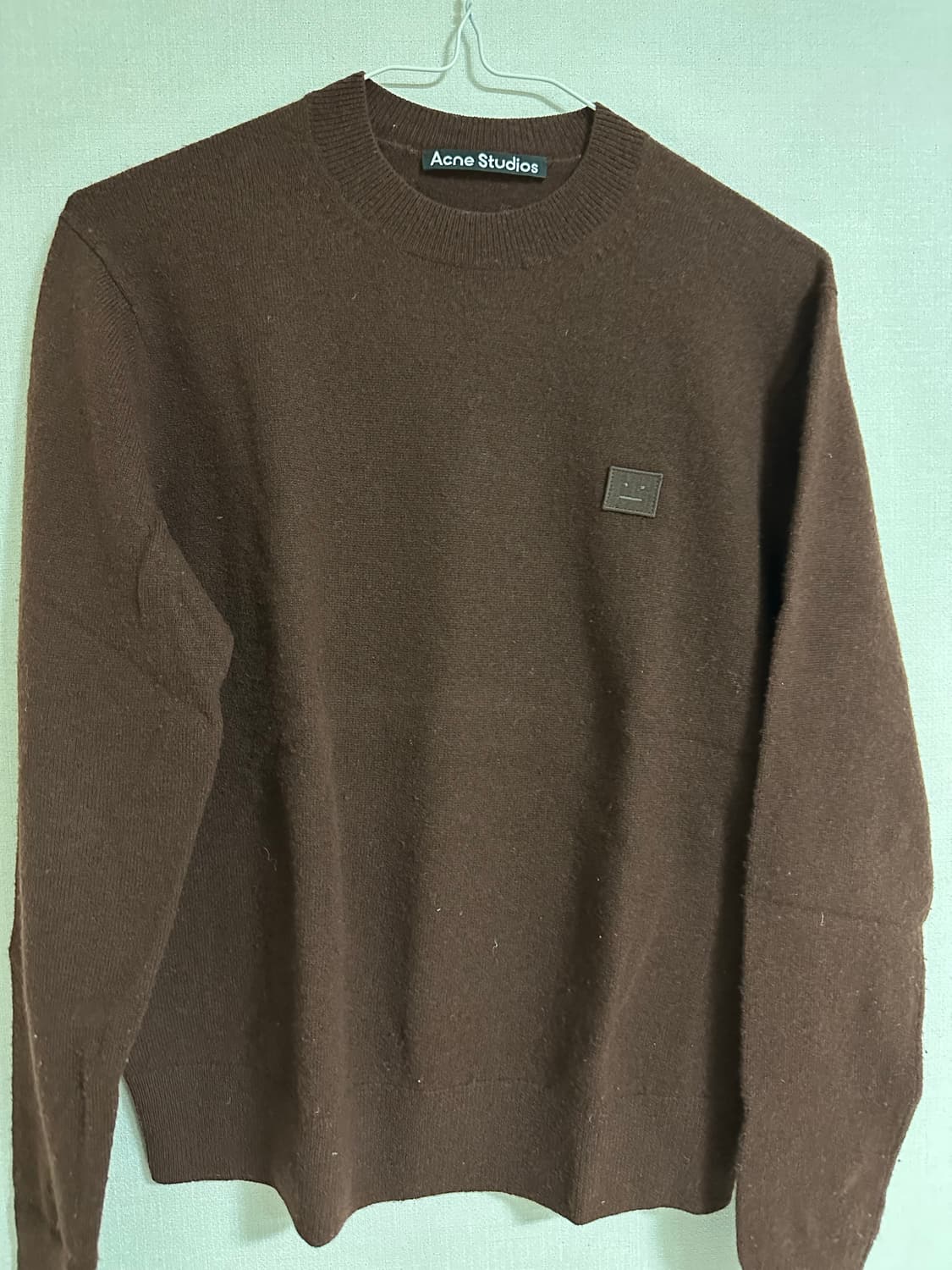 아크네 스튜디오 페이스 패치 브라운 울 니트 XXS 상품이미지7