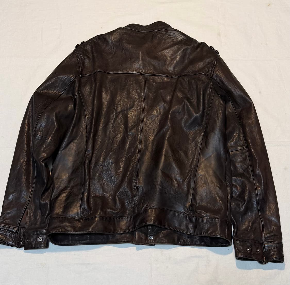 돌체앤가바나맛 빈티지 멀티포켓 램스킨 가죽자켓 브라운 상품이미지4