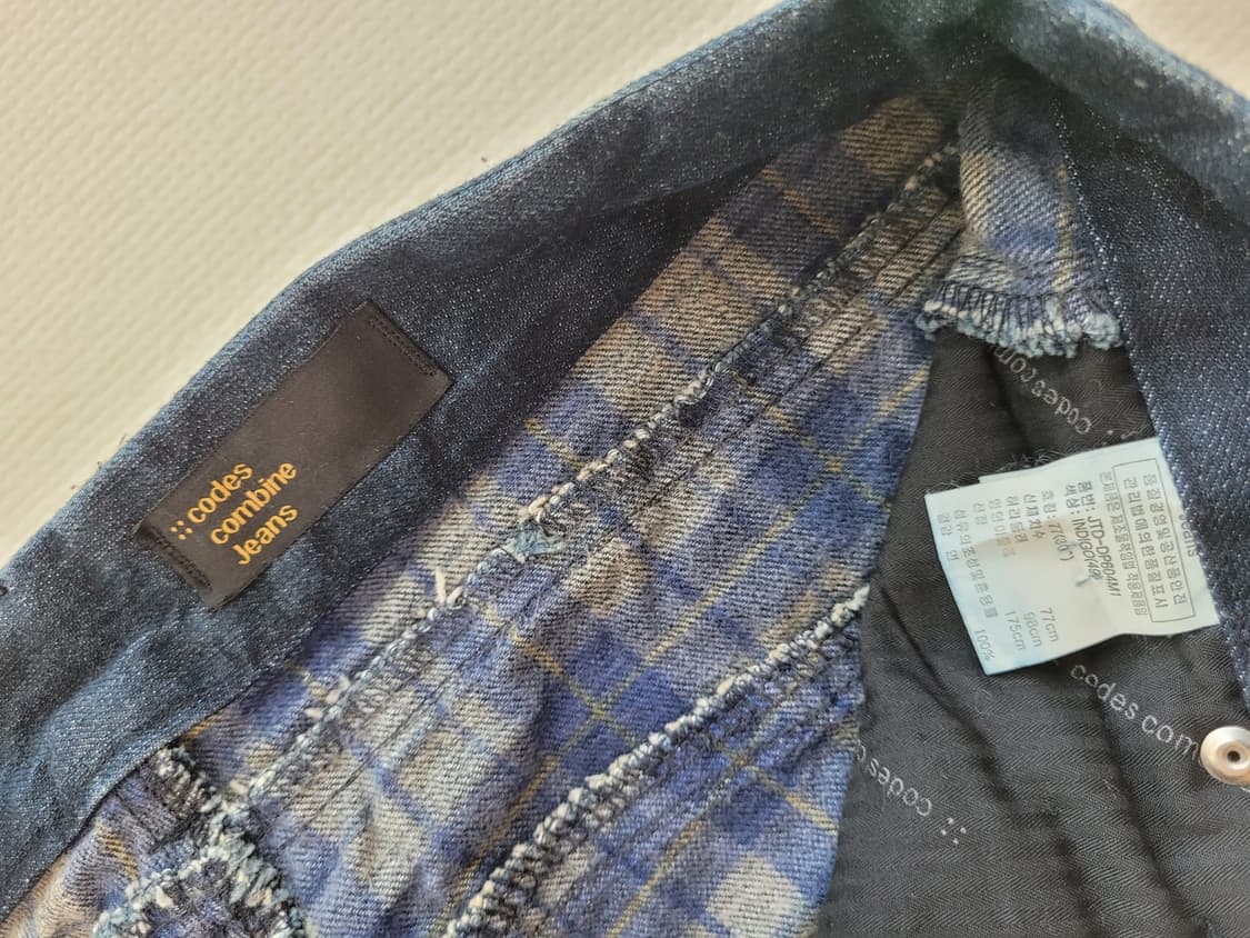 코데즈컴바인 남자 엠보워싱 기모 청바지 32 딥네이비 상품이미지6