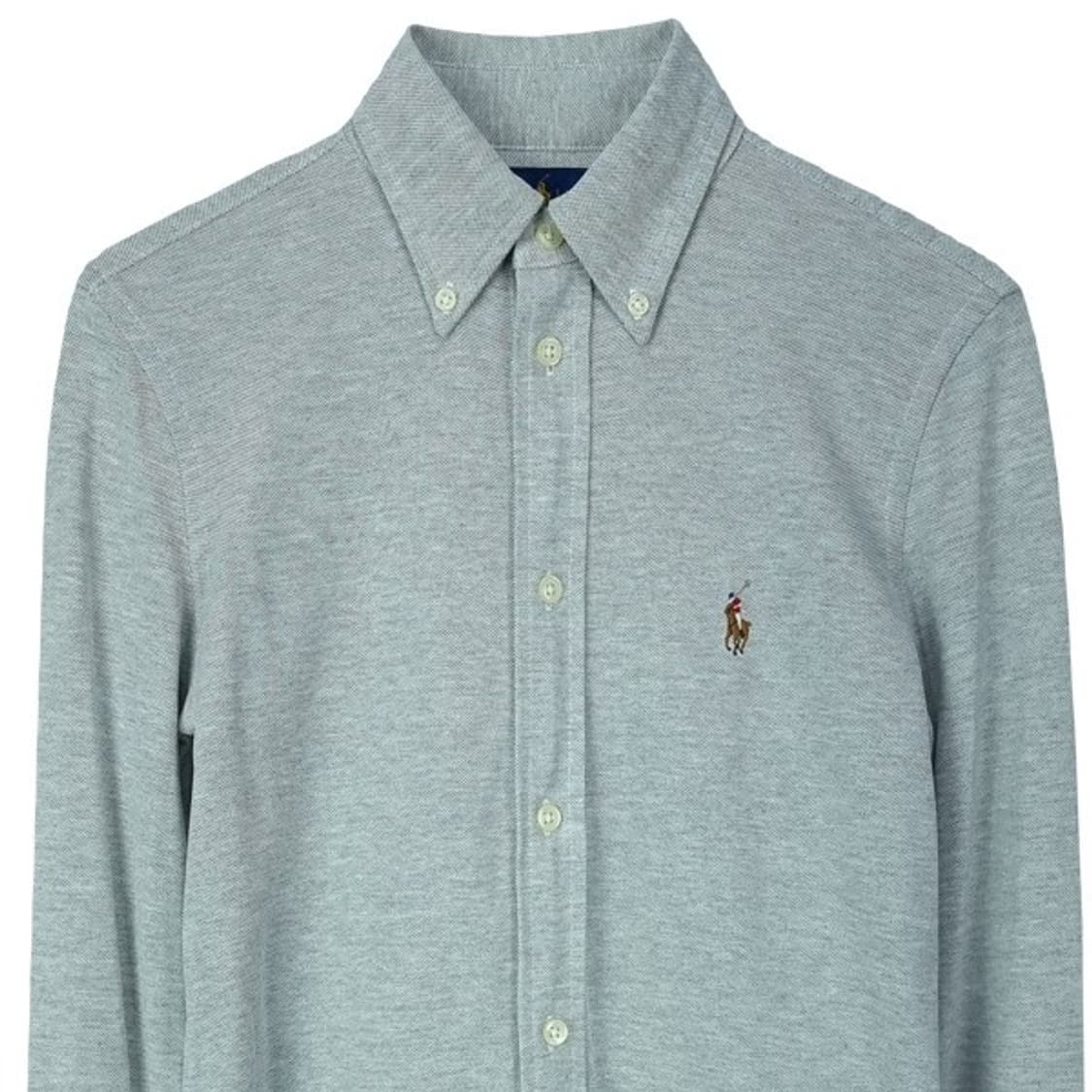 [폴로 랄프로렌] 포니 로고 자수 니트 옥스포드 셔츠 그레이 M17048 상품이미지4