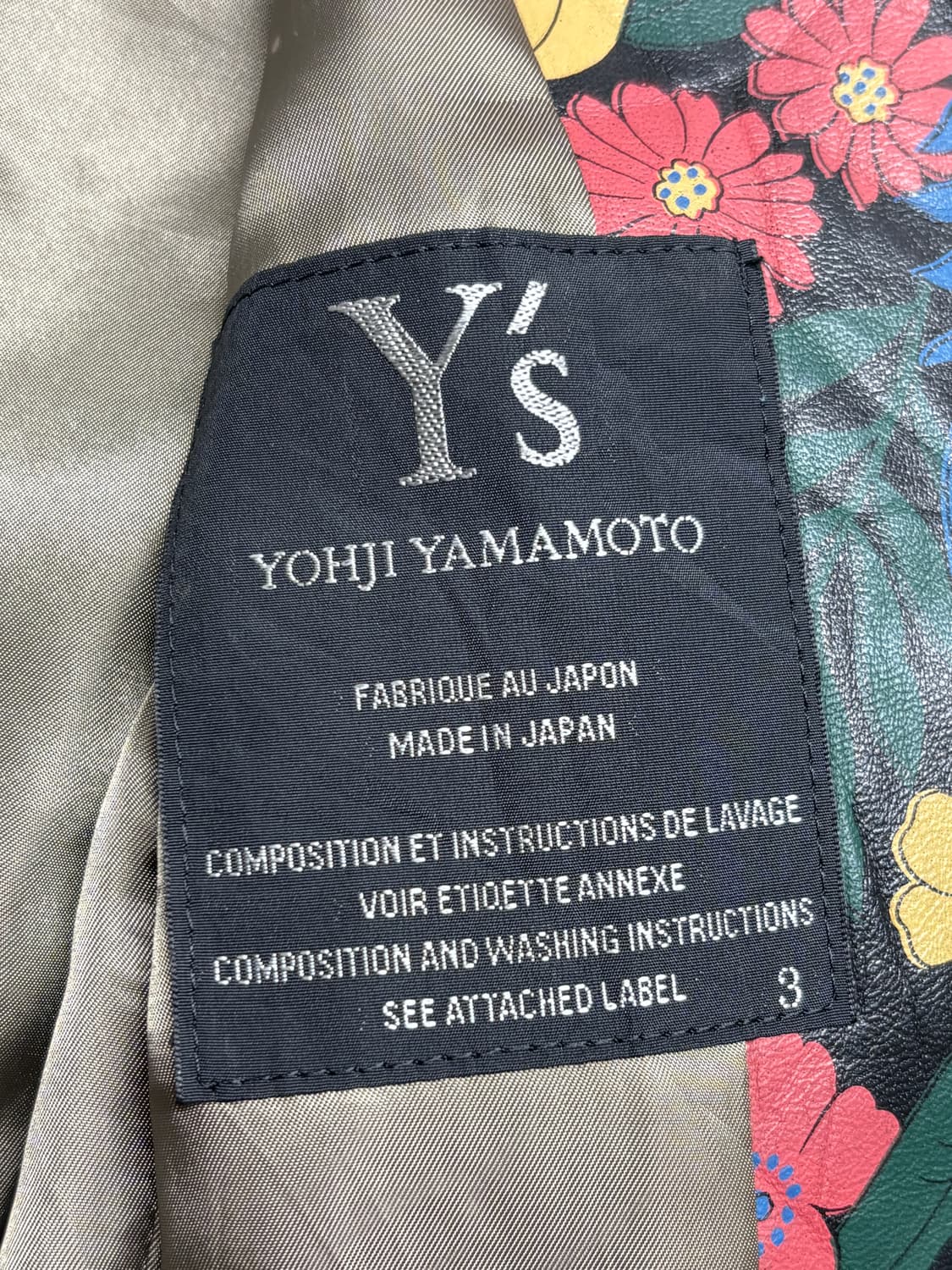 와이즈 요지 야마모토 플라워 레더 자켓 상품이미지5