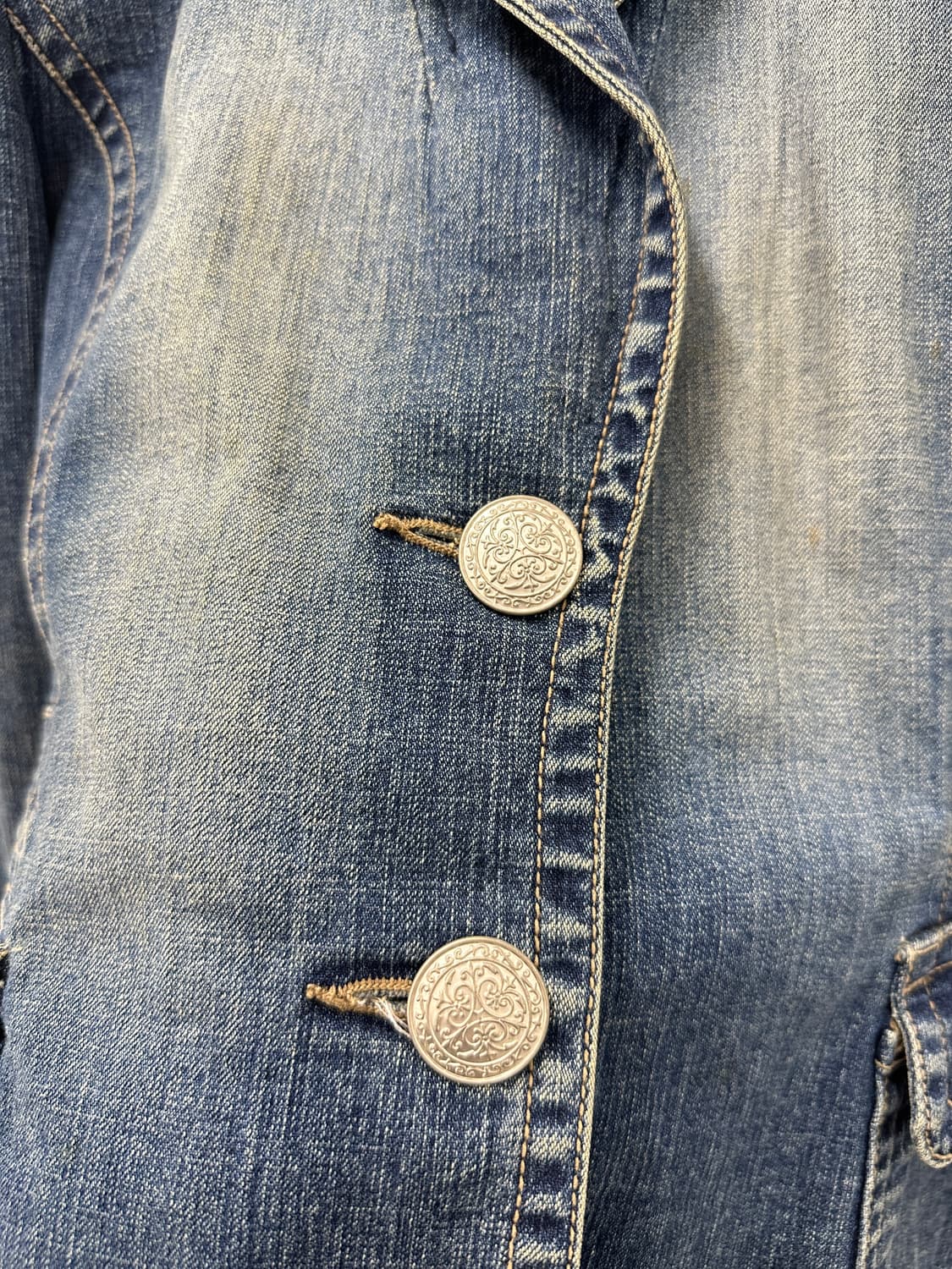 AENOC vintage badge antic button denim j 상품이미지2