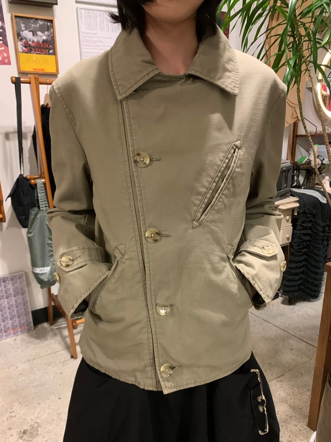 엔지니어드가먼츠 버클카라 베이지 피코트 자켓 상품이미지2