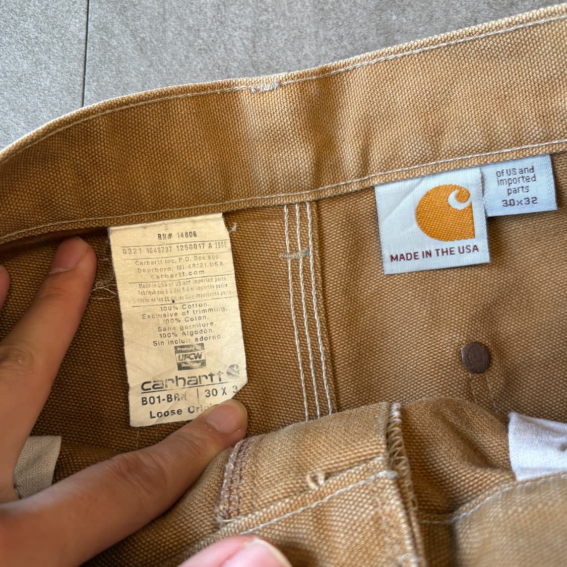 칼하트 정품 미국 생산 브라운 더블니 팬츠 상품이미지5