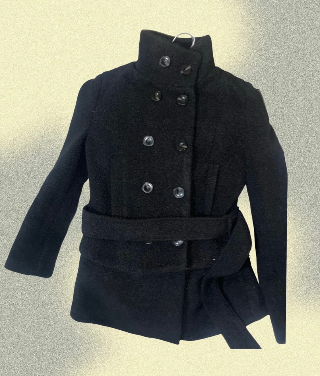 겨울 도톰 벨트 블랙코트 상품이미지3