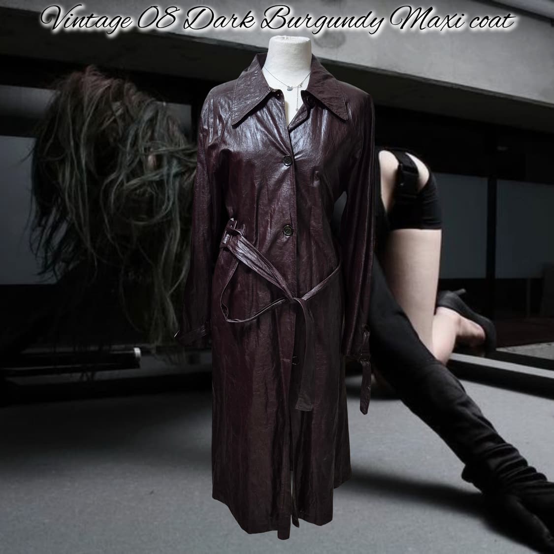 Vintage 08 Dark Burgundy Maxi coat 상품이미지1