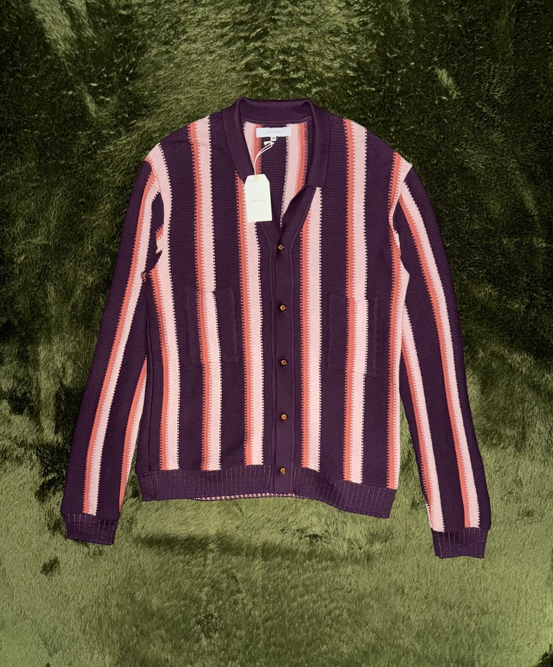[XL] 사스콰치패브릭스 24SS 스트라이프 가디건 보르도 상품이미지1