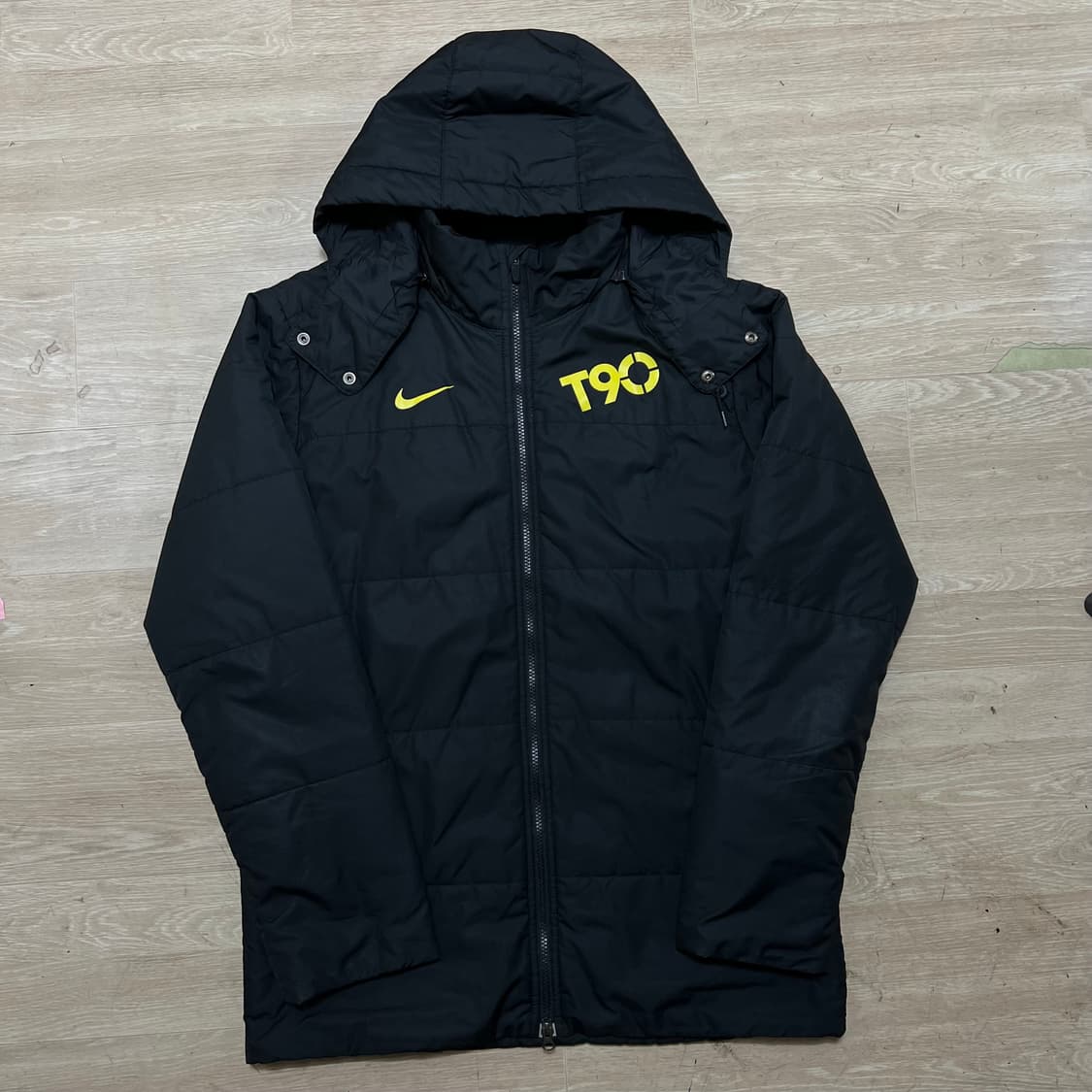 나이키 T90 스우시 로고 후드 패딩 점퍼 [블랙] L/100 상품이미지1