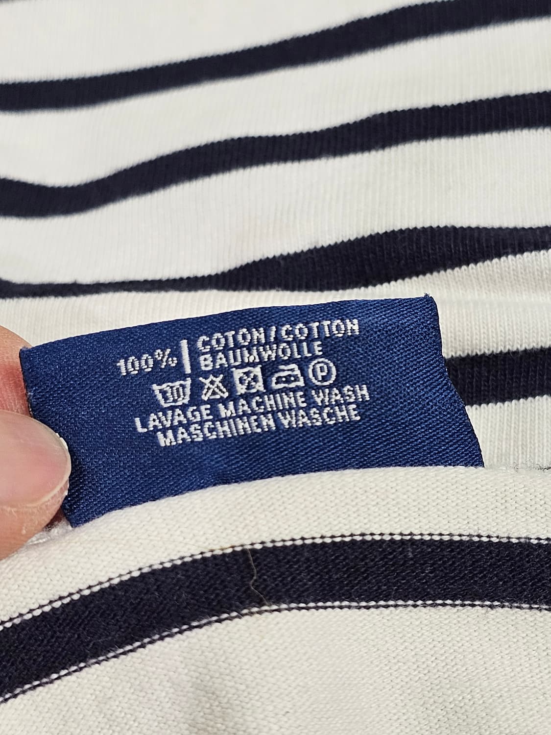 [M] 세인트제임스 밍콰이어 네이비 스트라이프 긴팔 티셔츠 상품이미지4