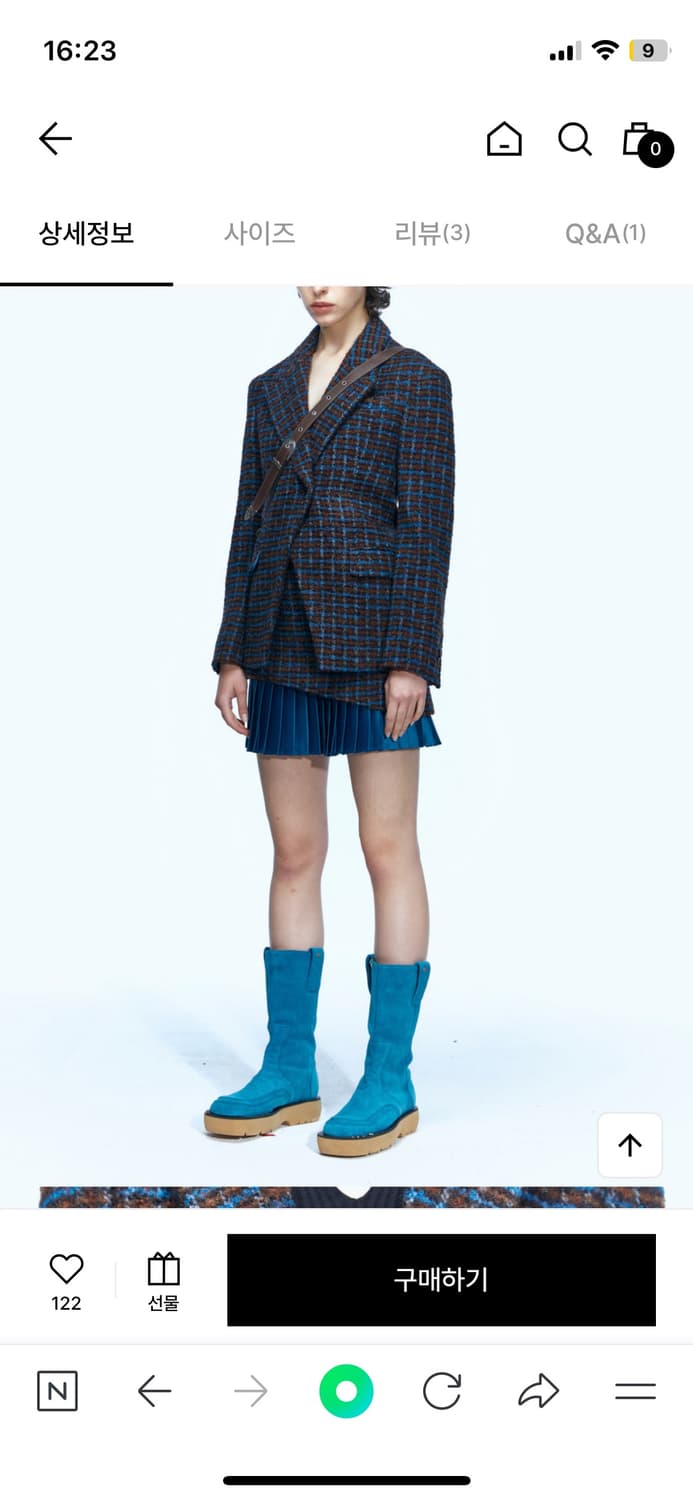 [Women]Alpaca Blazer (M, Blue/Brown) 상품이미지2