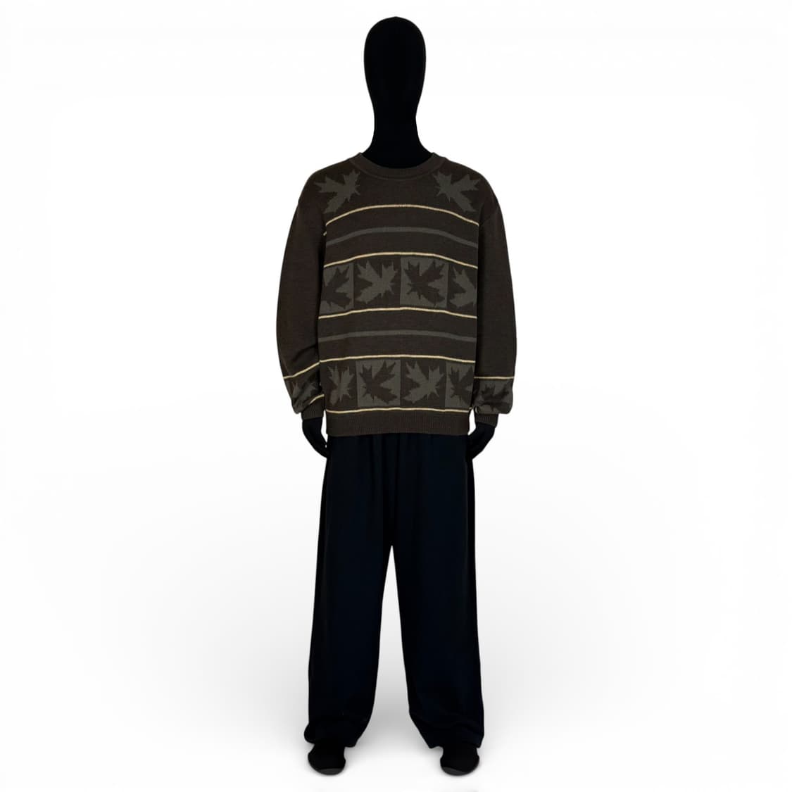 롱하우스 longhouse 캐나다 메이플 리프 스트라이프 니트 상품이미지1