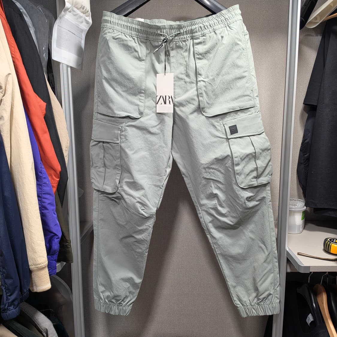 새제품]자라 조거팬츠 민트 / L(32) 상품이미지4