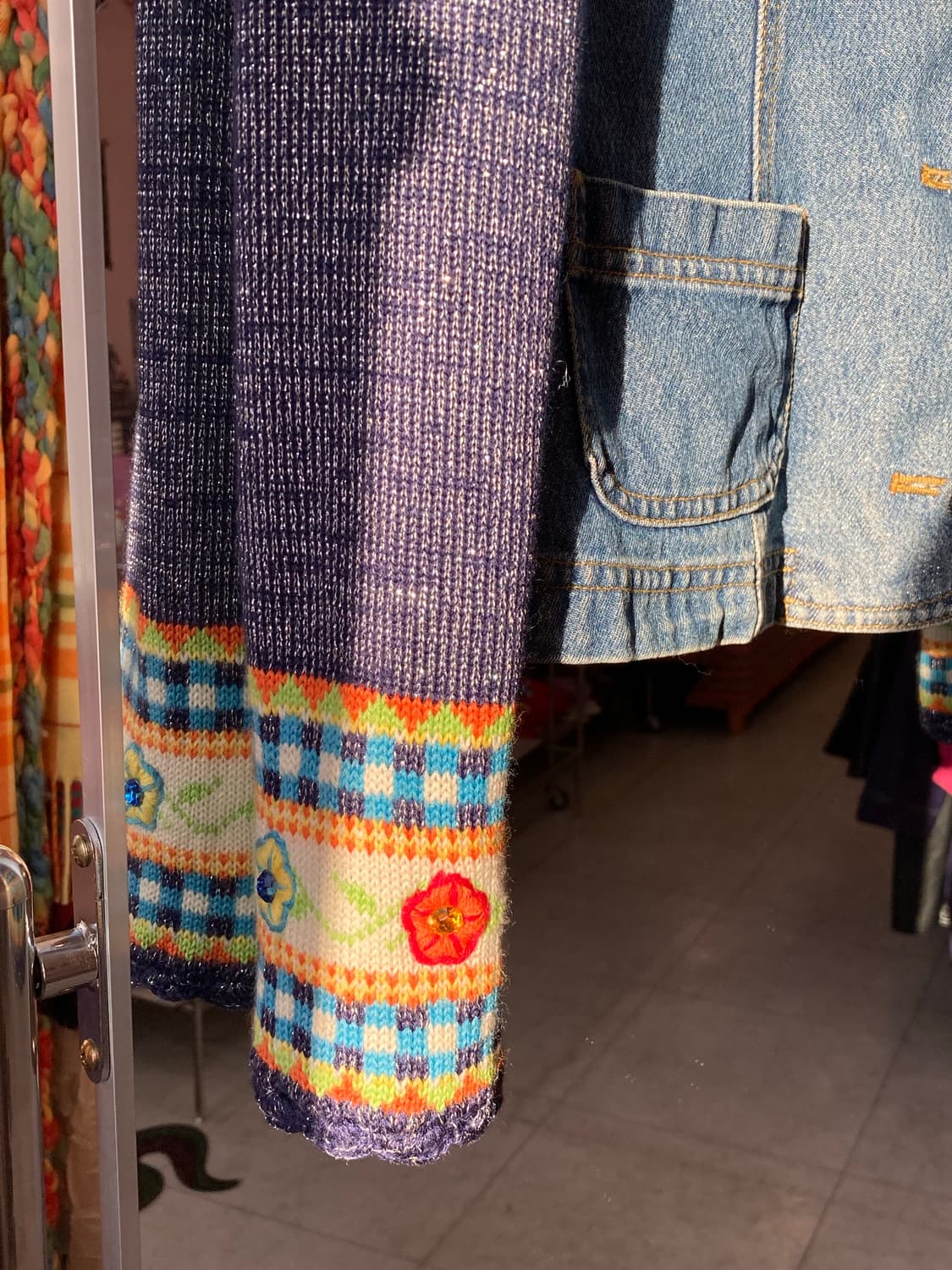 큐트 데님 플라워 버튼 자켓 상품이미지3