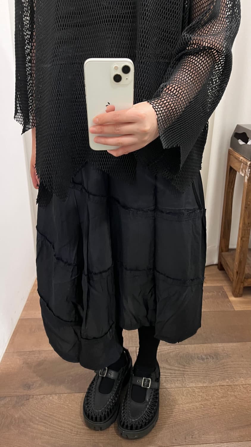 Asymmetry Distressed Patchwork Skirt 상품이미지5
