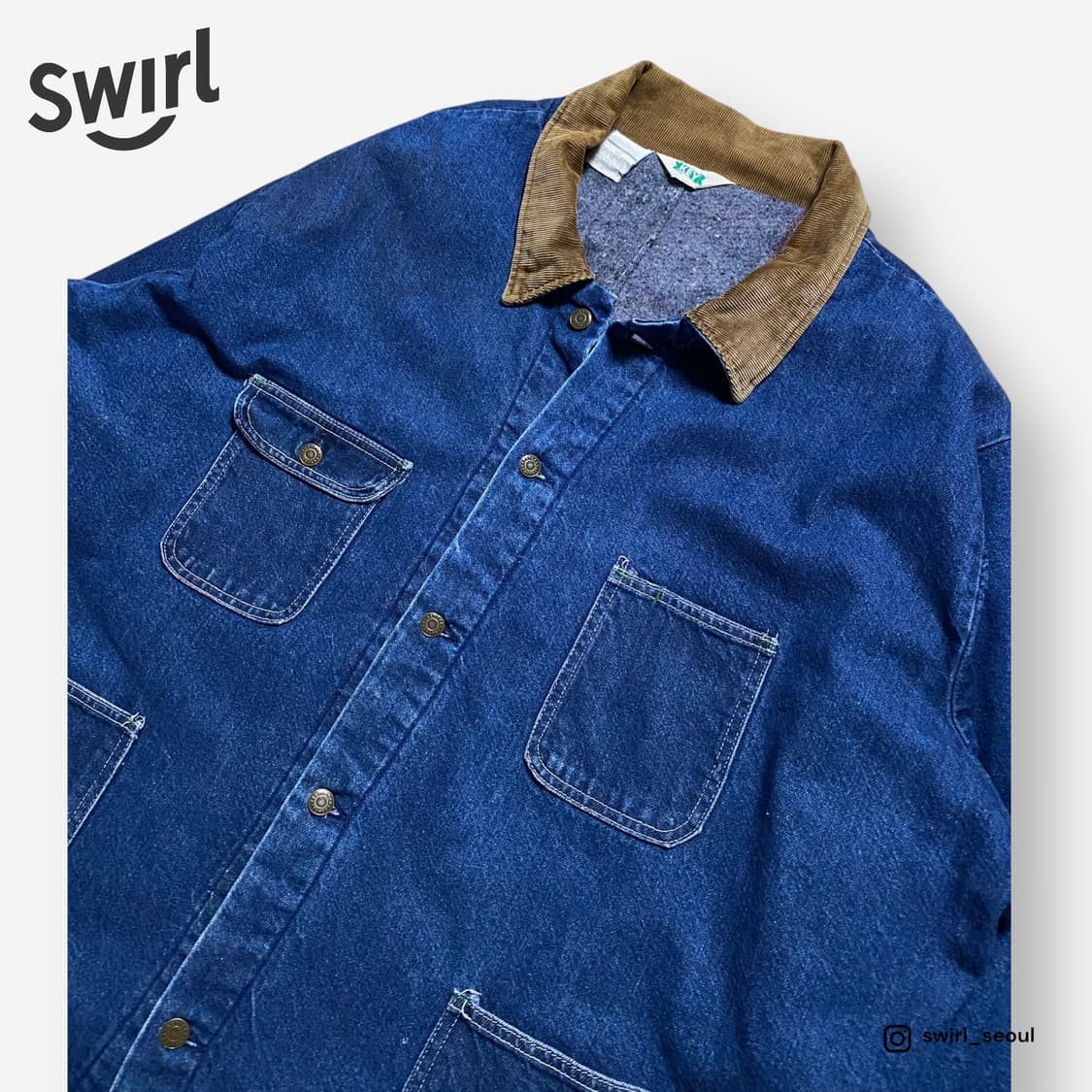 🌊”KEY“ Blanket Denim Chore coat 상품이미지4